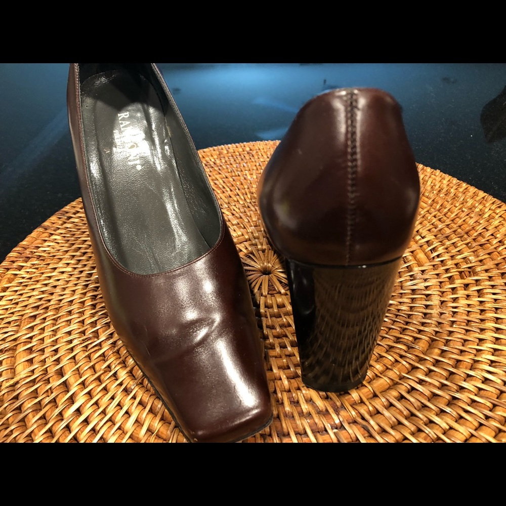 Rangoni Firenze Brown leather Square Toe Heels